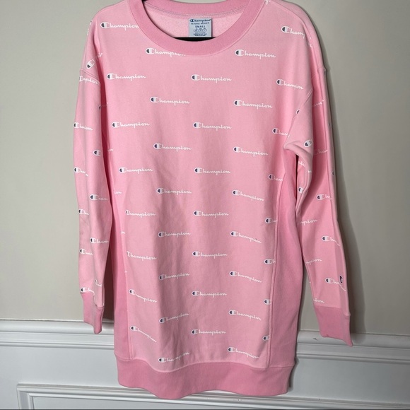 Champion Reverse Weave pink tunic sweatshirt dress size small‎ - Picture 2 of 6